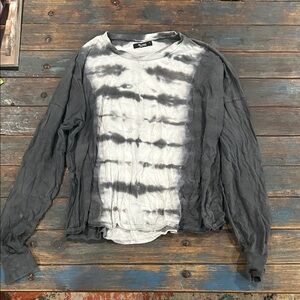 Michael Lauren long sleeve women’s size large dark gray tie dye top